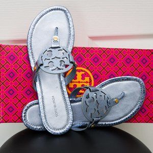 Tory Burch Miller Metallic Snake Embossed Sandal